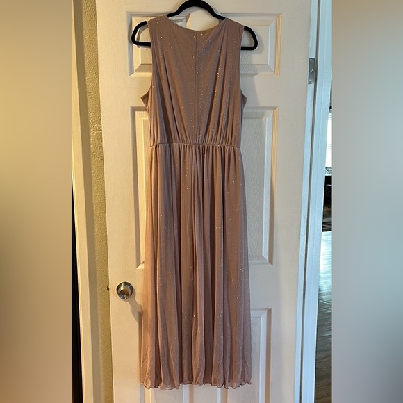 ๐HP๐ Alexa B Nites - Elegant Sleeveless V-Neck Gown Dress - Dusty Rose - Picture 3 of 7
